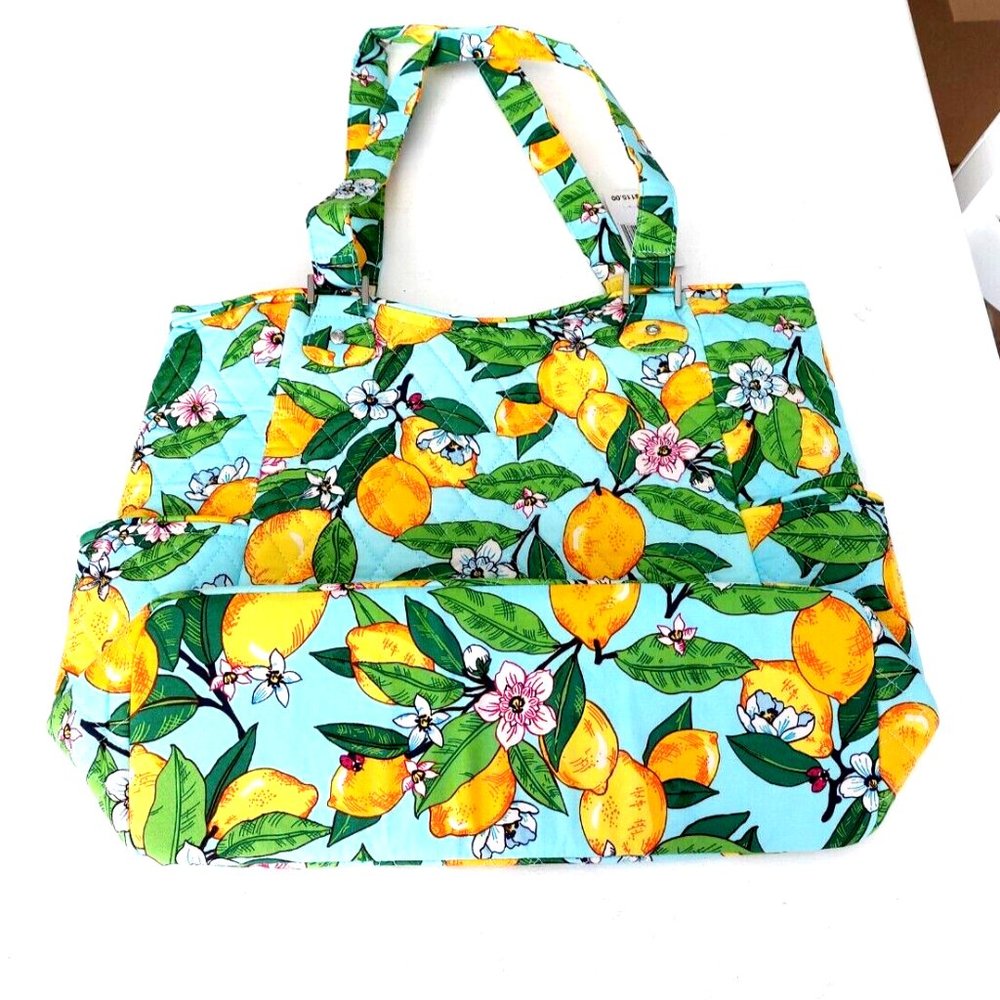VERA BRADLEY Large GLENNA Tote LEMON GROVE NWT - Picture 2 of 3